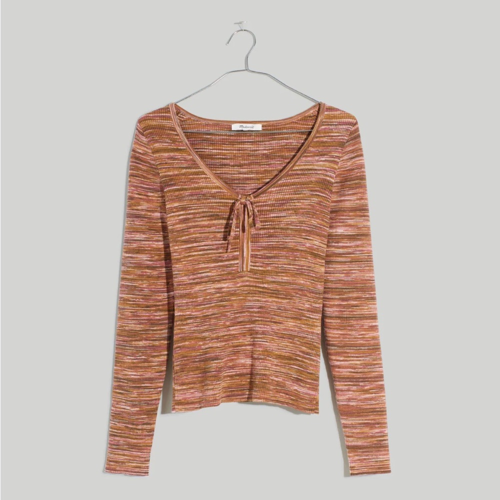 NWT Madewell space dyed v neck cinched sweater XXS